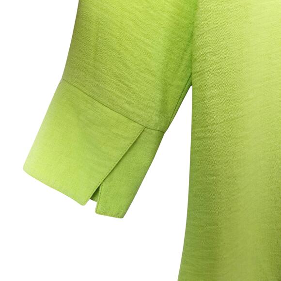 BOHO CHIC Charteuse Button-Back 3/4 Sleeve Shirt Made in USA - Size S - Picture 5 of 7